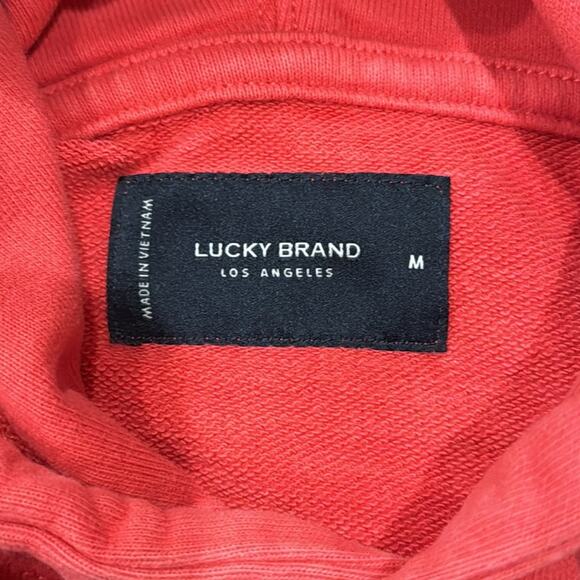 Lucky Brand Men's Relaxed Fit Heavy Weight Hoodie Red Size M - Picture 6 of 7